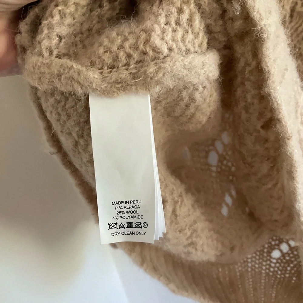 Kate Spade Pointelle Stitch Puff Sleeve Alpaca Blend Sweater